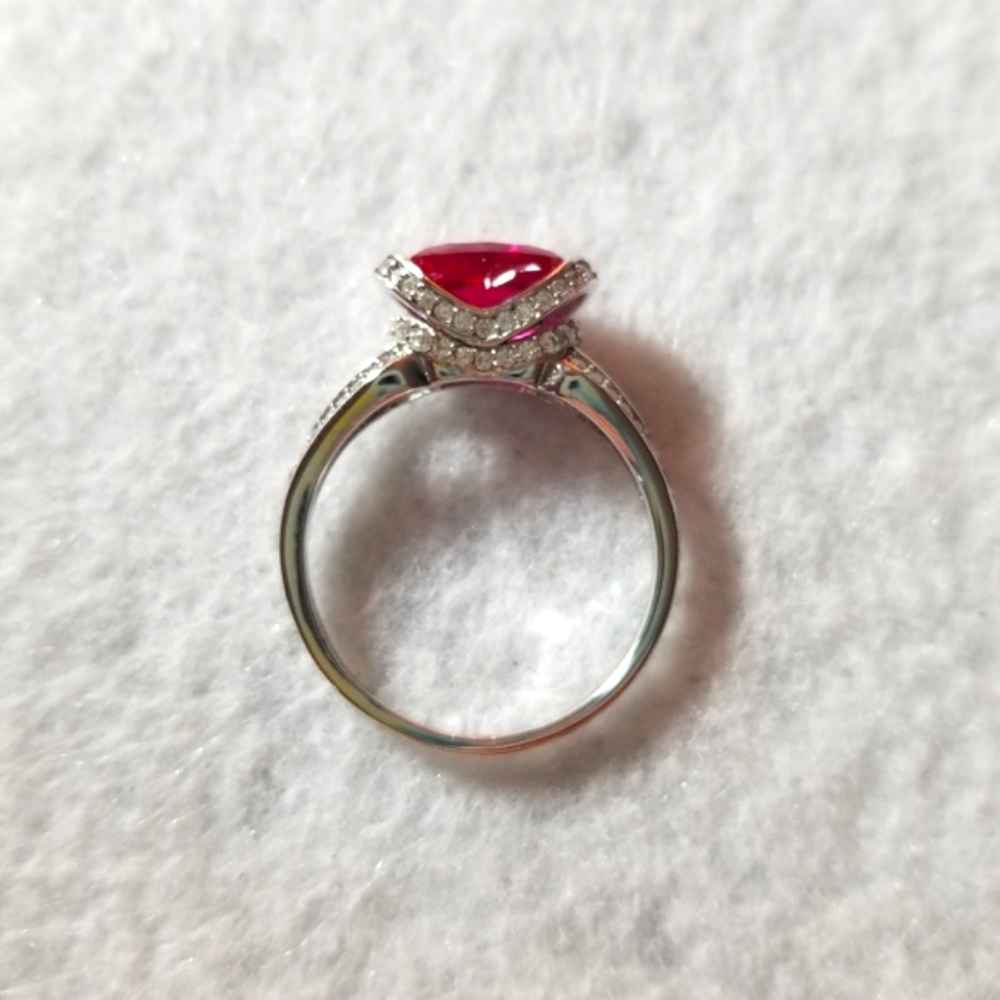 2ct Horizontal Lab Created Ruby Ring - Picture 5 of 5